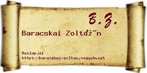 Baracskai Zoltán névjegykártya